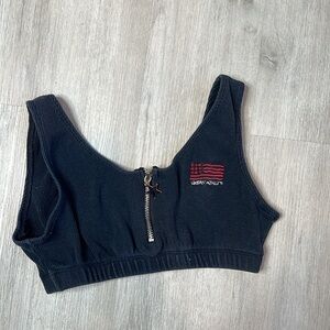 Urban Athlete Black Ribbed Top Bralette Size Large
